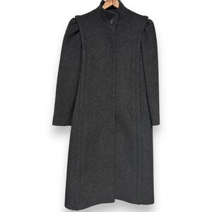 Gallery Vintage 1960s Womens charcoal gray 100% Wool trench coat sz S Union made